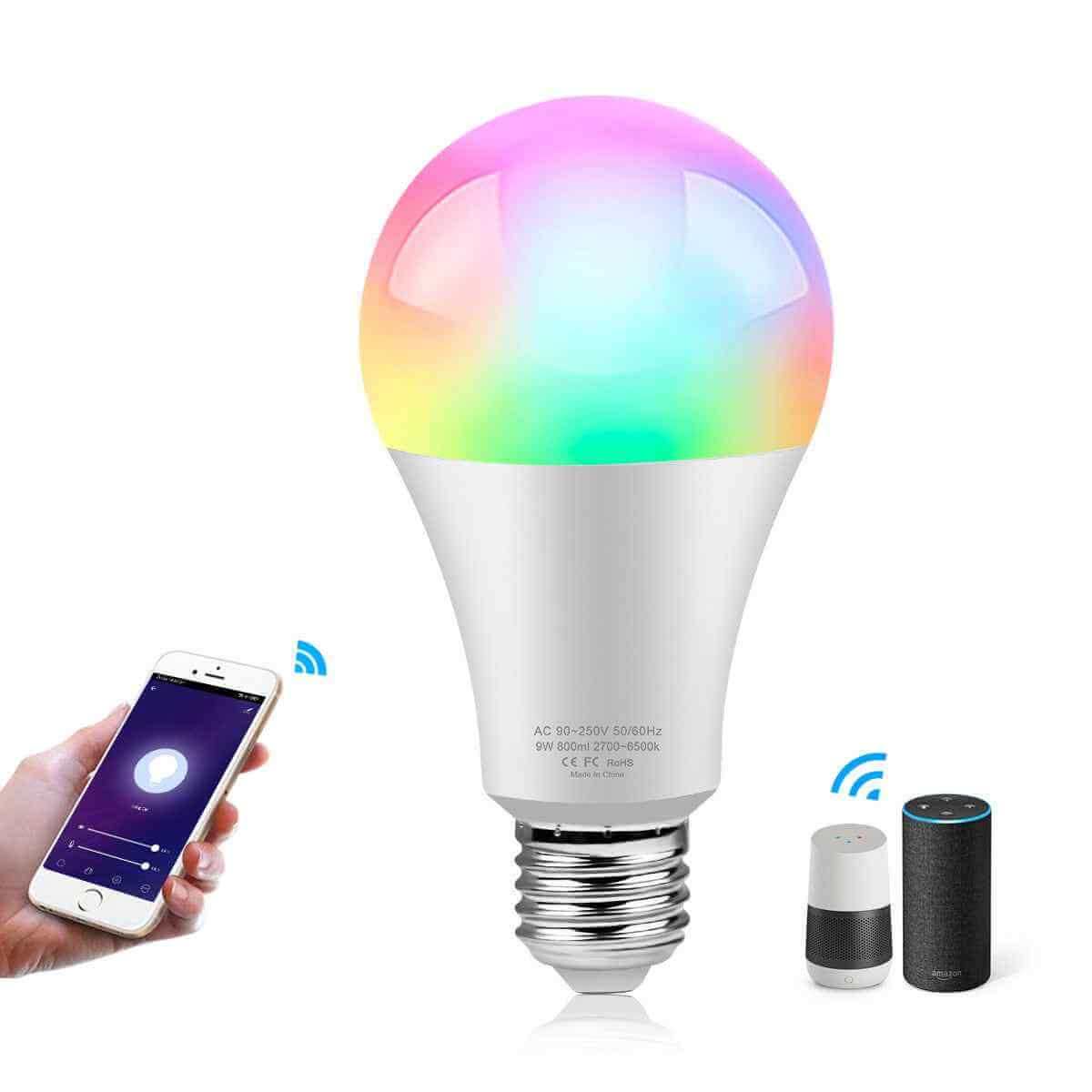Smart WiFi LED Light Bulb – Voice Control with Alexa & Google Home