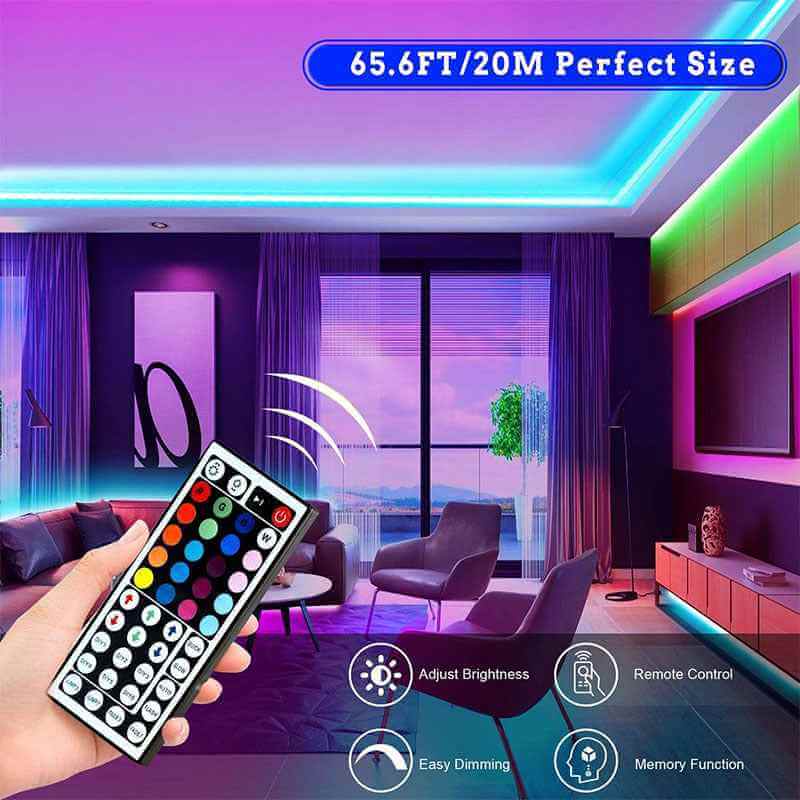 RGB LED Strip Lights – 5M/10M, Music Sync, App &amp; Remote Control