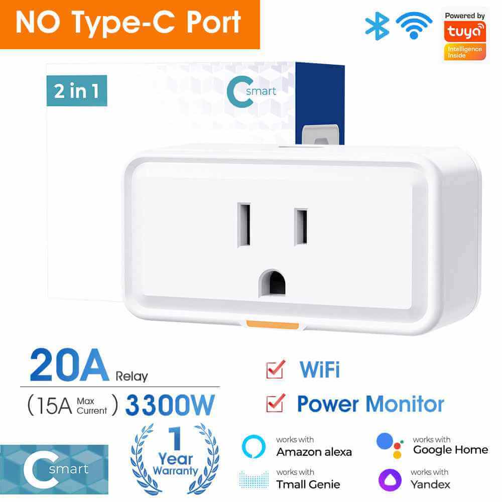 Smart WIFI Plug – Voice Control with Alexa &amp; Google Home, US Standard